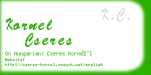 kornel cseres business card